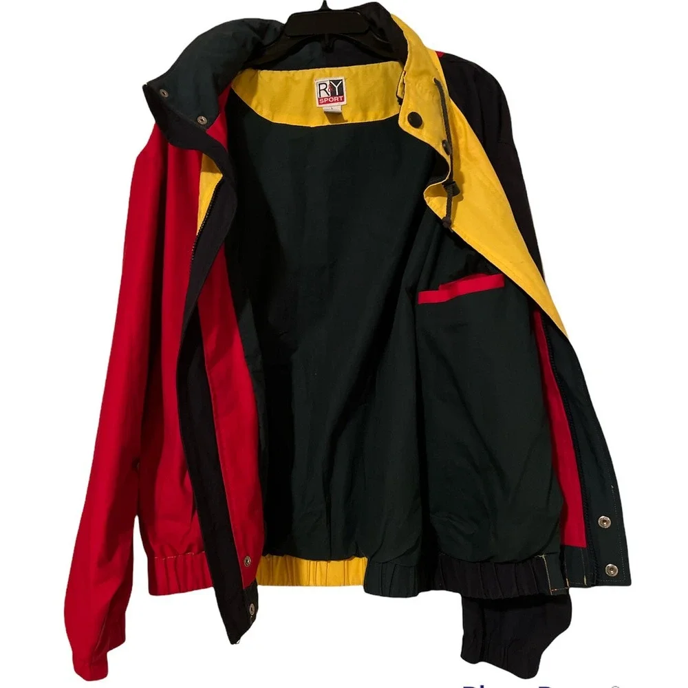 Vintage R&Y Sport Jacket Cotton Lining Jacket Red Blue Yellow
